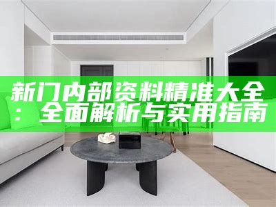 新门内部资料精准大全：全面解析与实用指南